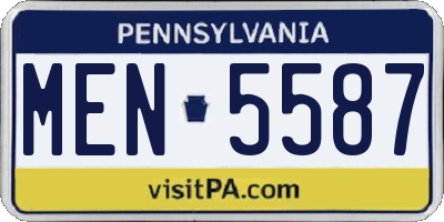 PA license plate MEN5587