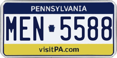 PA license plate MEN5588