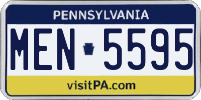 PA license plate MEN5595