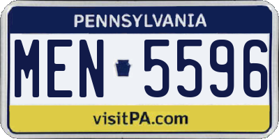 PA license plate MEN5596