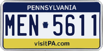 PA license plate MEN5611