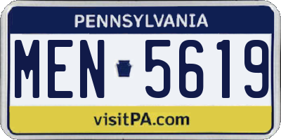 PA license plate MEN5619
