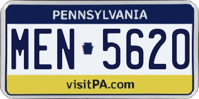 PA license plate MEN5620