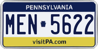 PA license plate MEN5622