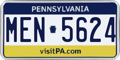 PA license plate MEN5624