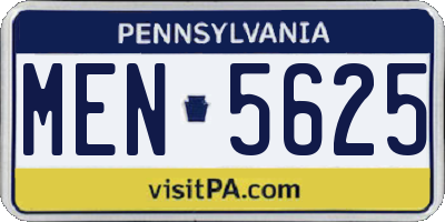 PA license plate MEN5625