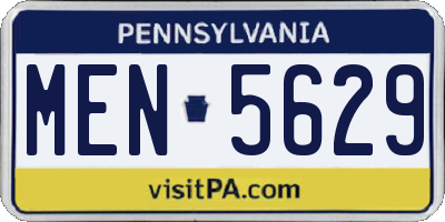 PA license plate MEN5629