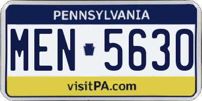 PA license plate MEN5630