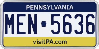 PA license plate MEN5636