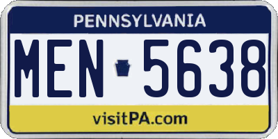 PA license plate MEN5638