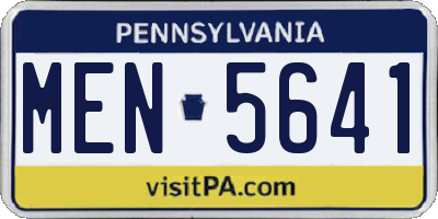 PA license plate MEN5641