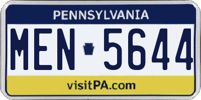 PA license plate MEN5644