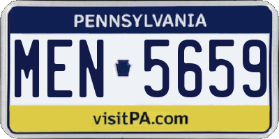 PA license plate MEN5659