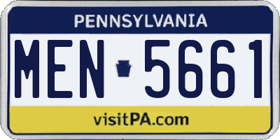 PA license plate MEN5661