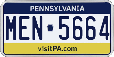 PA license plate MEN5664