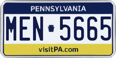 PA license plate MEN5665