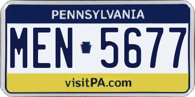 PA license plate MEN5677