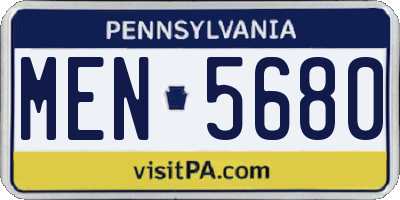 PA license plate MEN5680