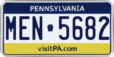 PA license plate MEN5682