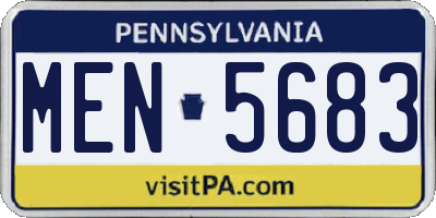 PA license plate MEN5683