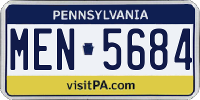 PA license plate MEN5684