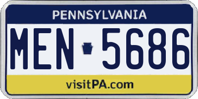 PA license plate MEN5686