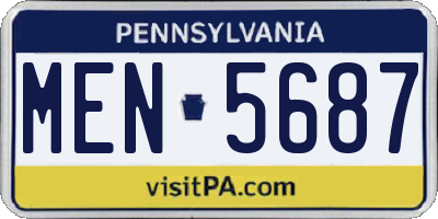 PA license plate MEN5687