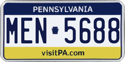 PA license plate MEN5688
