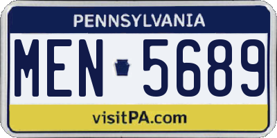 PA license plate MEN5689
