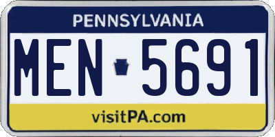 PA license plate MEN5691