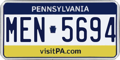 PA license plate MEN5694