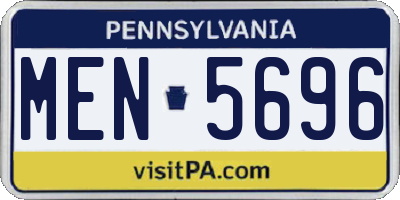 PA license plate MEN5696