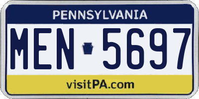 PA license plate MEN5697