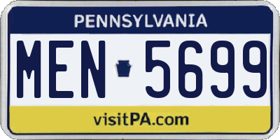 PA license plate MEN5699
