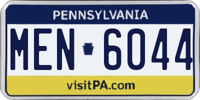 PA license plate MEN6044