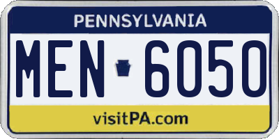 PA license plate MEN6050