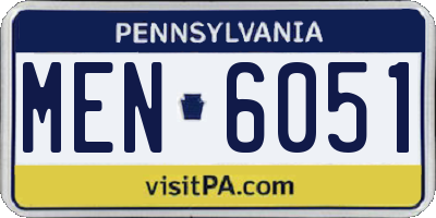 PA license plate MEN6051
