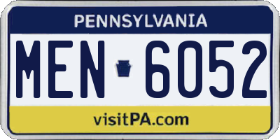 PA license plate MEN6052