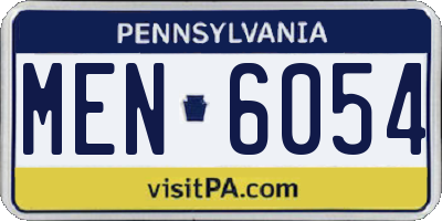 PA license plate MEN6054