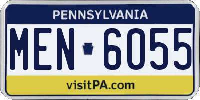 PA license plate MEN6055