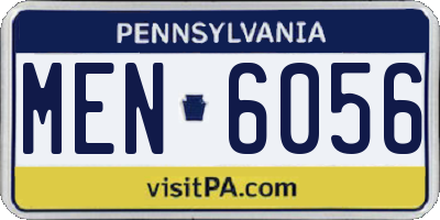 PA license plate MEN6056