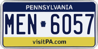 PA license plate MEN6057