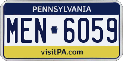 PA license plate MEN6059