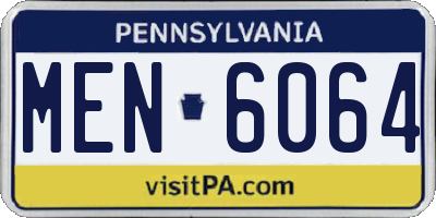 PA license plate MEN6064