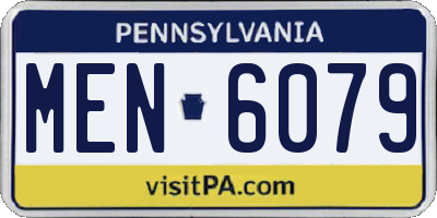 PA license plate MEN6079