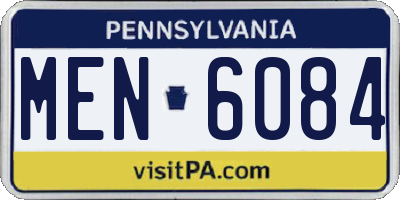 PA license plate MEN6084