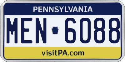 PA license plate MEN6088