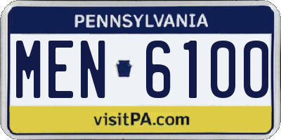 PA license plate MEN6100