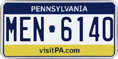 PA license plate MEN6140
