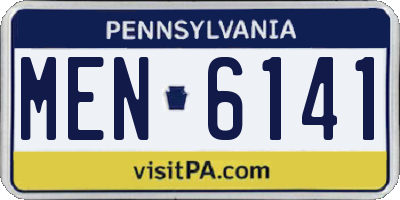 PA license plate MEN6141